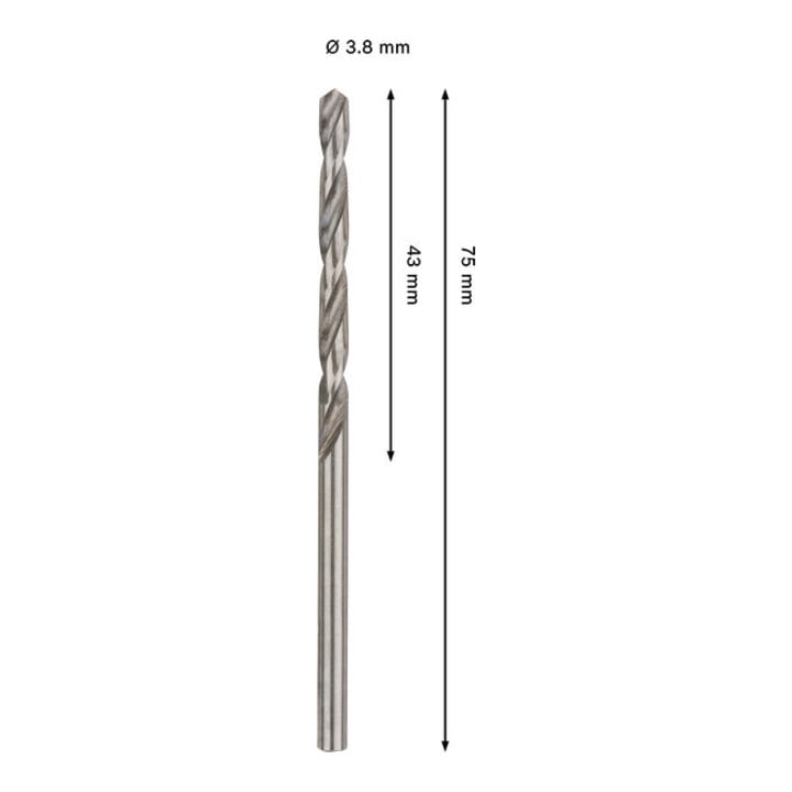 Bosch PRO Metal HSS-G Spiralbohrer, 3,8 x 43 x 75 mm