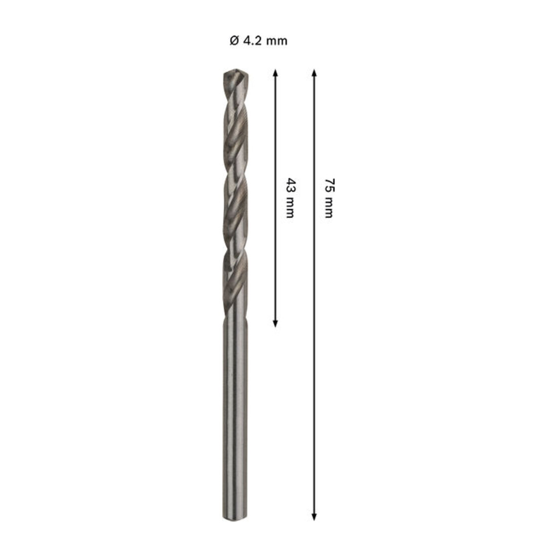 Bosch PRO Metal HSS-G Spiralbohrer, 4,2 x 43 x 75 mm