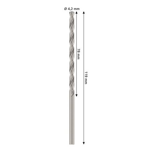 Bosch PRO Metal HSS-G Spiralbohrer, 4,2 x 78 x 119 mm