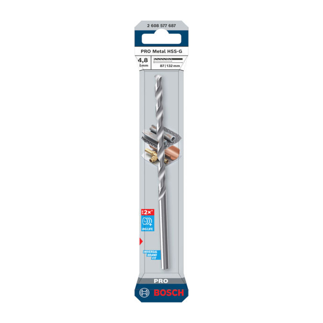 Bosch PRO Metal HSS-G Spiralbohrer, 4,8 x 87 x 132 mm