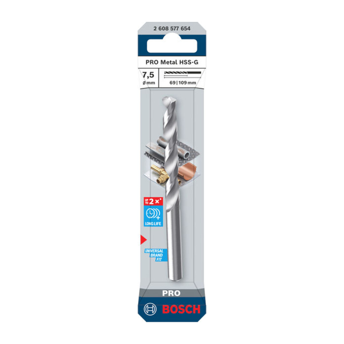 Bosch PRO Metal HSS-G Spiralbohrer, 7,5 x 69 x 109 mm