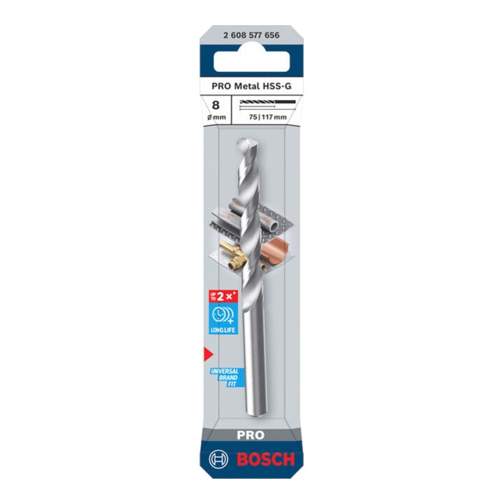 Bosch PRO Metal HSS-G Spiralbohrer, 8 x 75 x 117 mm
