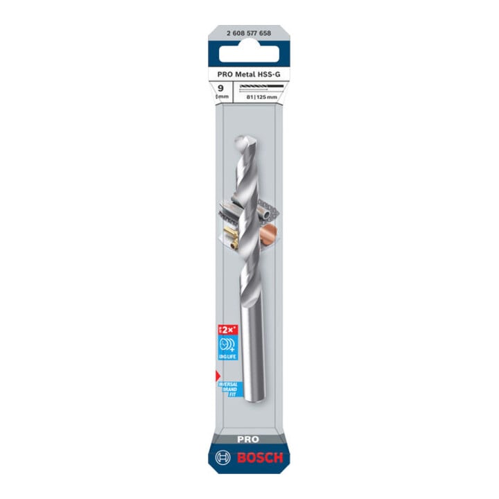 Bosch PRO Metal HSS-G Spiralbohrer, 9 x 81 x 125 mm