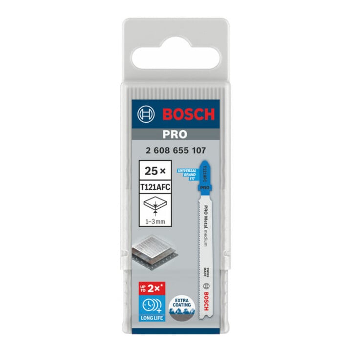 Bosch PRO Metal medium T121AFC Stichsägeblatt, 92 mm, 25-tlg.