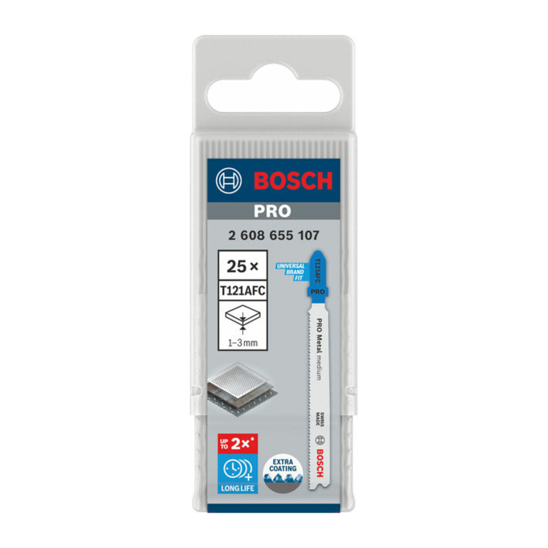 Bosch PRO Metal medium T121AFC Stichsägeblatt, 92 mm, 25-tlg.