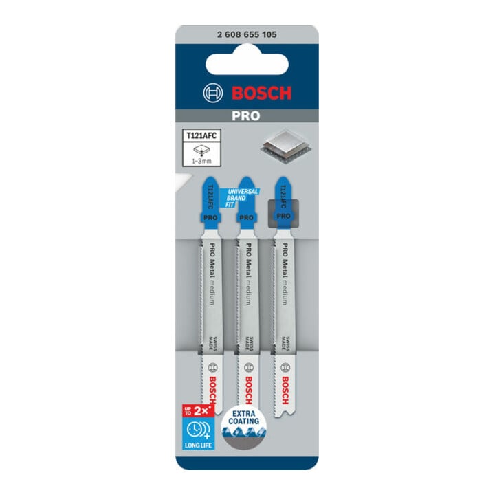 Bosch PRO Metal medium T121AFC Stichsägeblatt, 92 mm, 3-tlg.