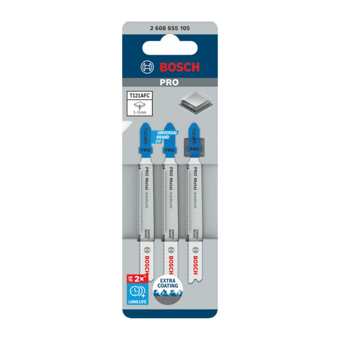 Bosch PRO Metal medium T121AFC Stichsägeblatt, 92 mm, 3-tlg.