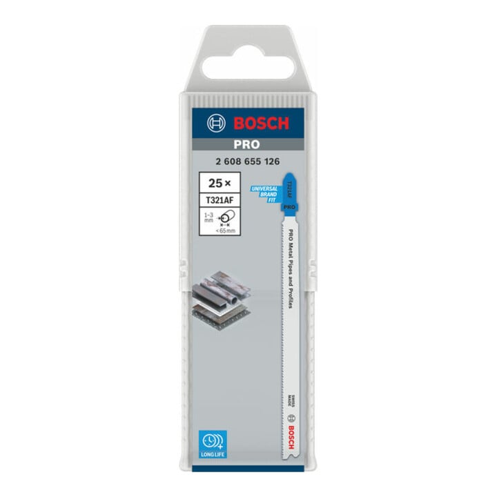 Bosch PRO Metal Pipes and Profiles T321AF Stichsägeblatt, 132 mm, 25-tlg.