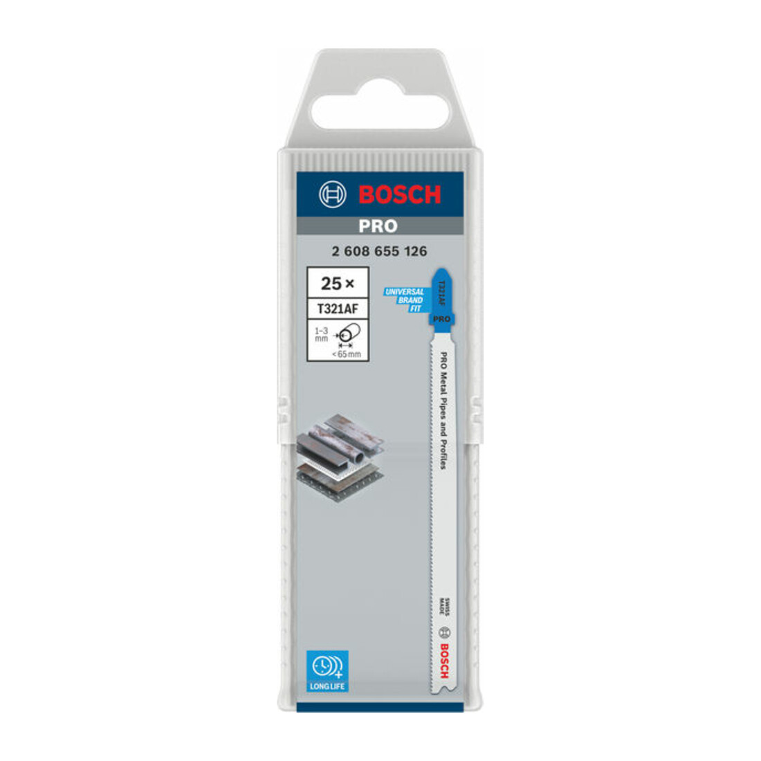Bosch PRO Metal Pipes and Profiles T321AF Stichsägeblatt, 132 mm, 25-tlg.