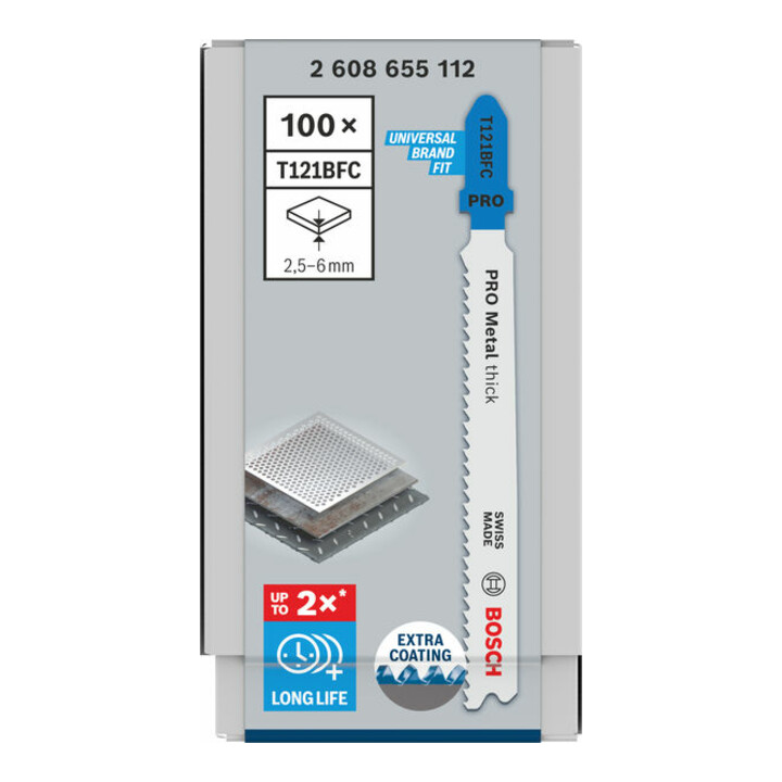 Bosch PRO Metal thick T121BFC Stichsägeblatt, 92 mm, 100-tlg.