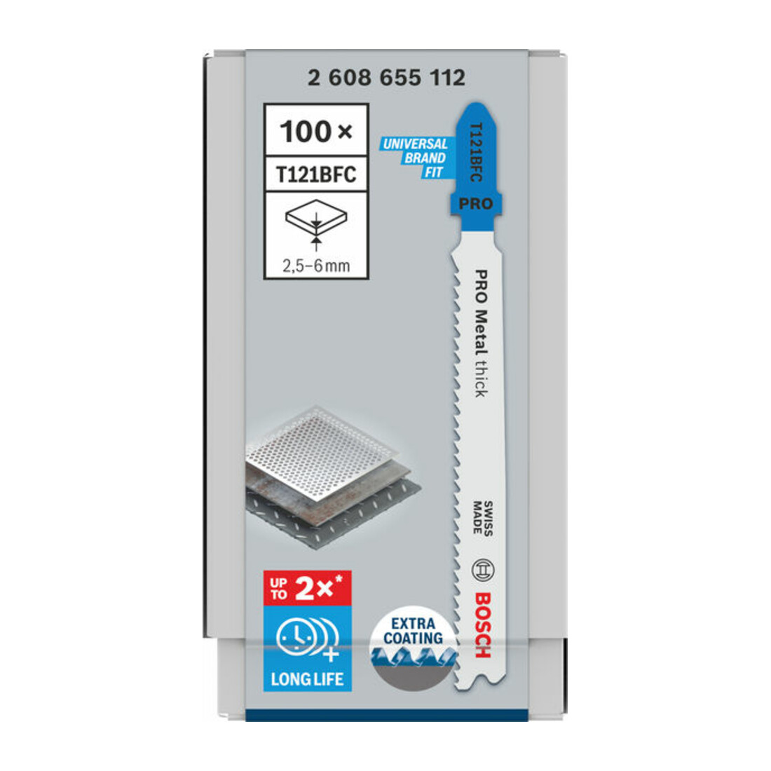 Bosch PRO Metal thick T121BFC Stichsägeblatt, 92 mm, 100-tlg.