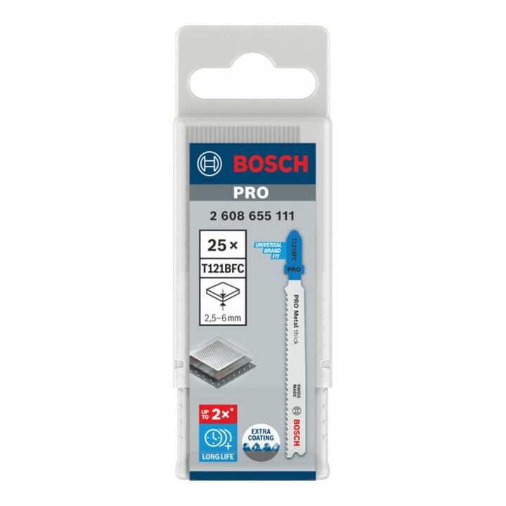 Bosch PRO Metal thick T121BFC Stichsägeblatt, 92 mm, 25-tlg.