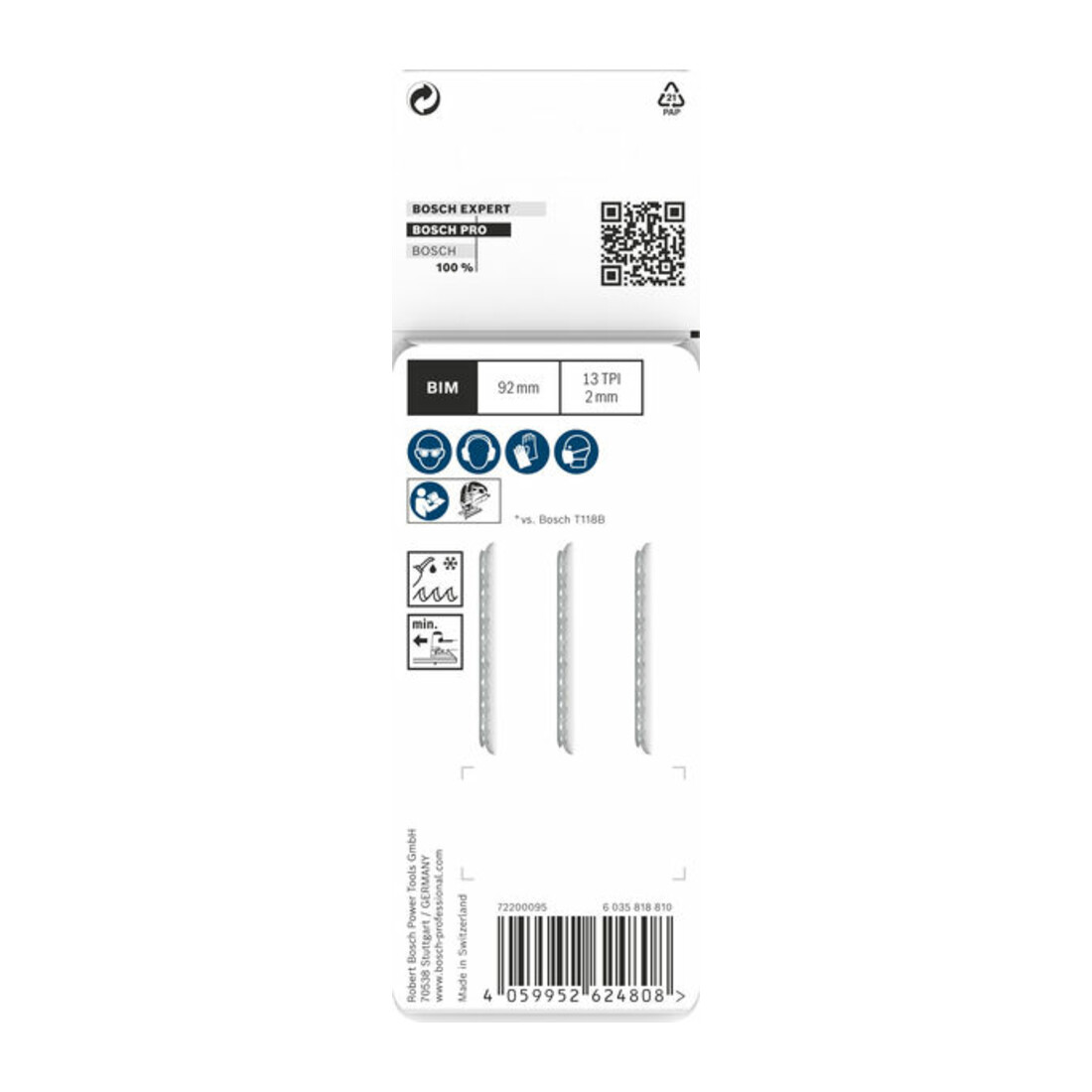 Bosch PRO Metal thick T121BFC Stichsägeblatt, 92 mm, 3-tlg.