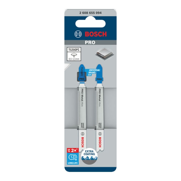 Bosch PRO Metal thin T121GFC Stichsägeblatt, 92 mm, 2-tlg.