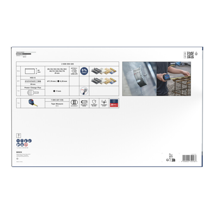 Bosch PRO MM Lochsägen Koffer 14tlg Maßband 8m