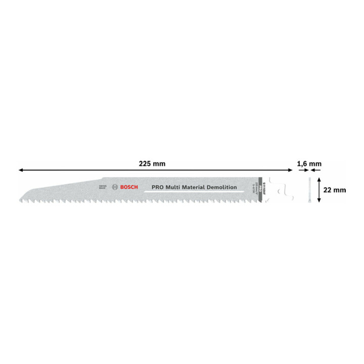 Bosch PRO Multi Material Demolition S1110VF Säbelsägeblatt, 1,6 x 22 x 225 mm, 2-tlg.
