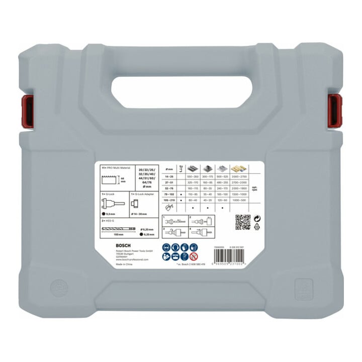 Bosch PRO Multi Material Lochsäge Q-Lock Aufsteckhalter-SeT, 15-tlg.