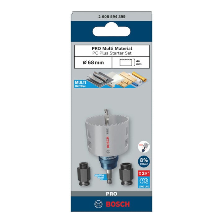 Bosch PRO Multi Material PC Plus Lochsäge, 68 mm, Starter-Set, 5-tlg.