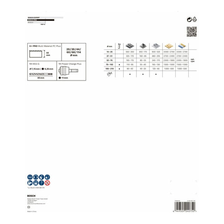 Bosch PRO Multi Material PC Plus Lochsägen-Set, 8-tlg.