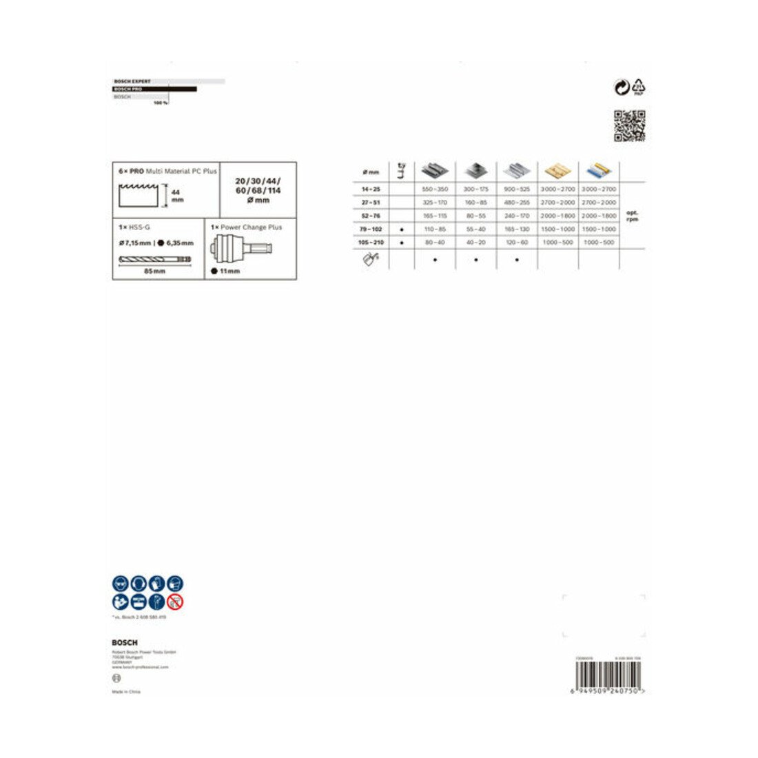 Bosch PRO Multi Material PC Plus Lochsägen-Set, 8-tlg.