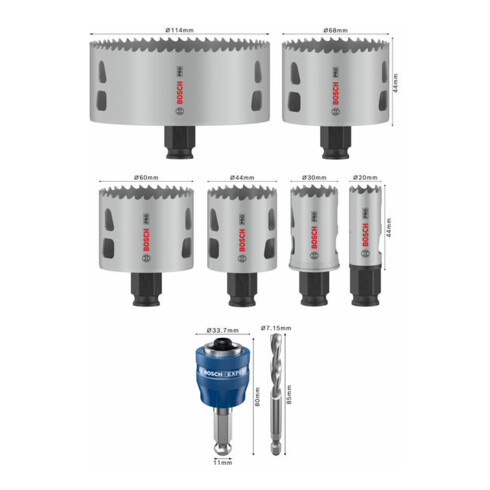 Bosch PRO Multi Material PC Plus Lochsägen-Set, 8-tlg.