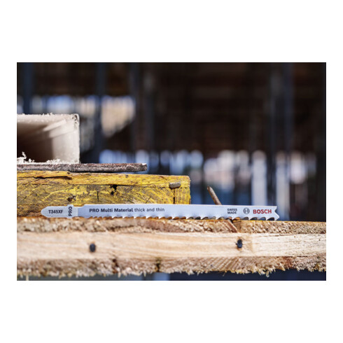 Bosch PRO Multi Material thick and thin T345XF Stichsägeblatt, 132 mm, 2-tlg.