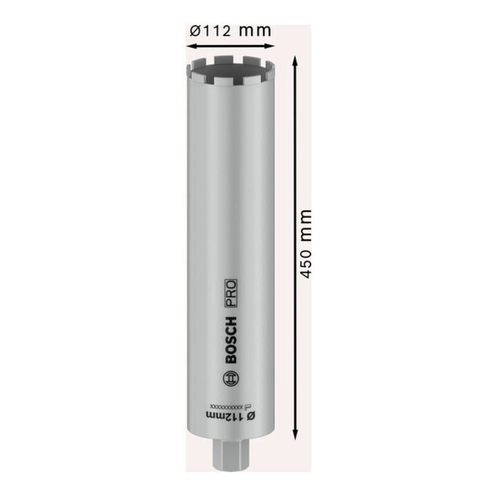 Bosch PRO Nassbohrkrone, 112 x 450 mm, 1 1/4" UNC