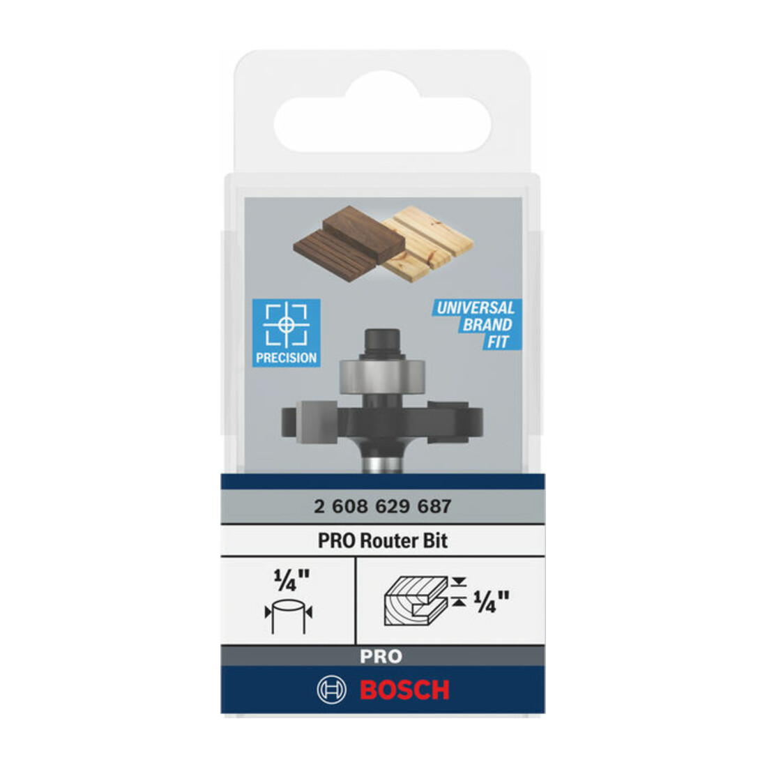 Bosch PRO Nutfräser, L 1/4", Schaft 1/4"