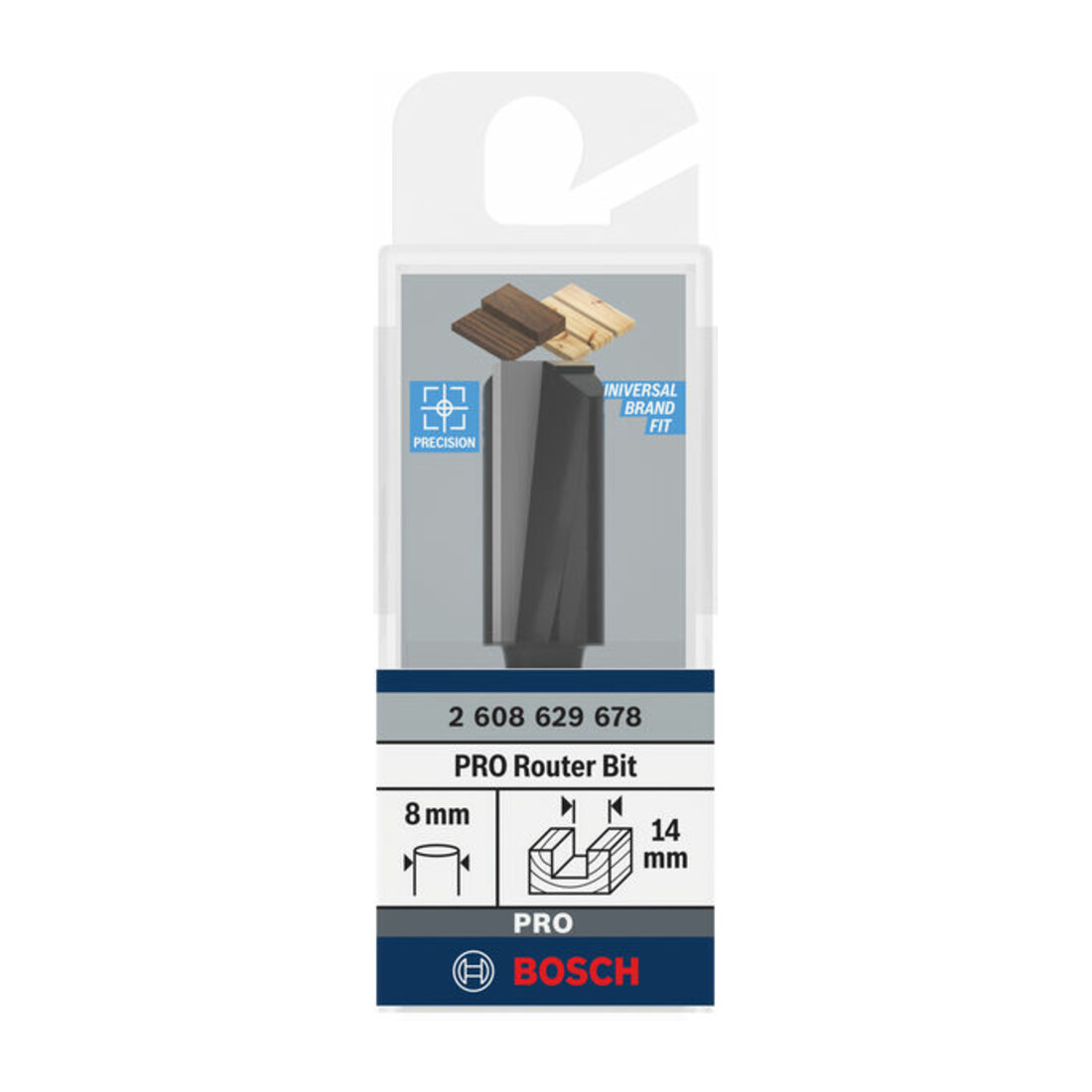 Bosch PRO Nutfräser, zweischneidig, Ø 14 x L 30, Schaft 8 mm