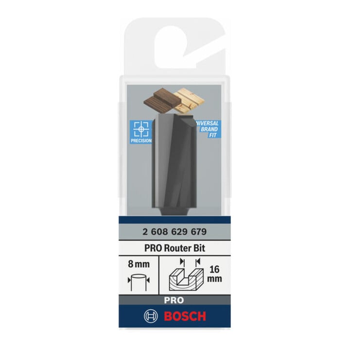 Bosch PRO Nutfräser, zweischneidig, Ø 16 x L 30, Schaft 8 mm