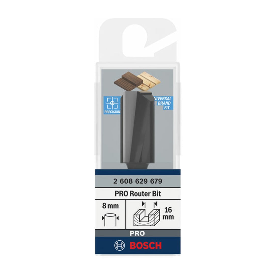 Bosch PRO Nutfräser, zweischneidig, Ø 16 x L 30, Schaft 8 mm