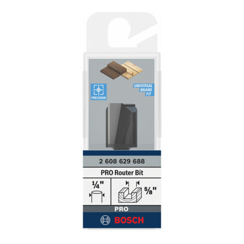 Bosch PRO Nutfräser, zweischneidig, Ø 5/8" x L 49/64", Schaft 1/4"