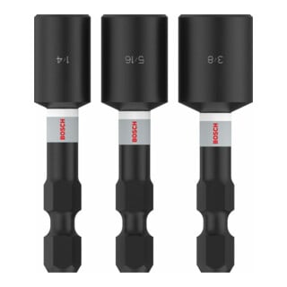 Bosch PRO Nutsetter Impact Set , 1/4" x 50 mm, 5/16" x 50 mm, 3/8" x 50 mm, 3-tlg.