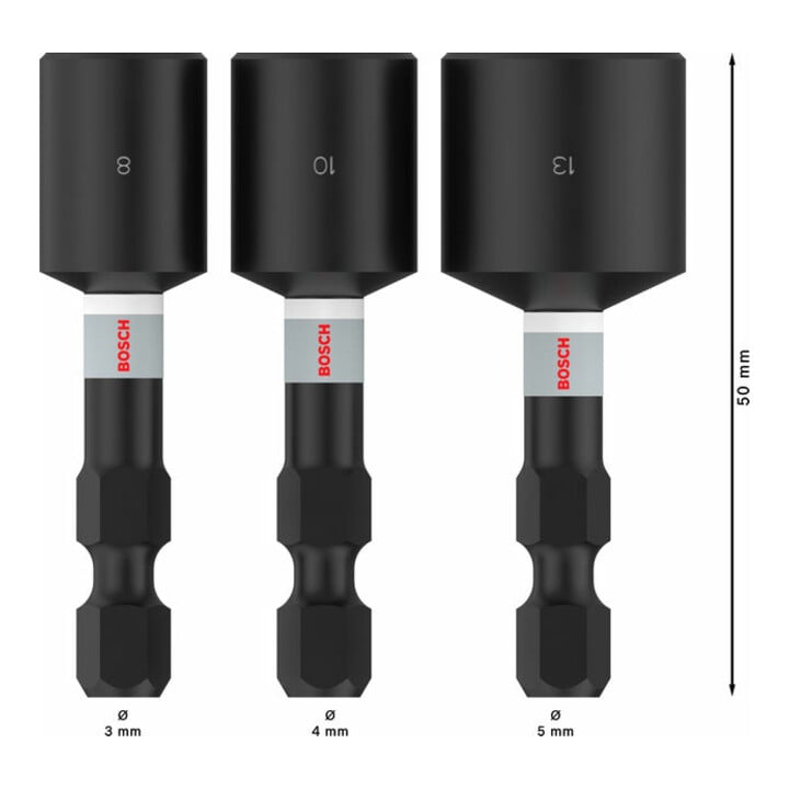 Bosch PRO Nutsetter Impact Set, 8 x 50, 10 x 50, 13 x 50 mm, 3-tlg.