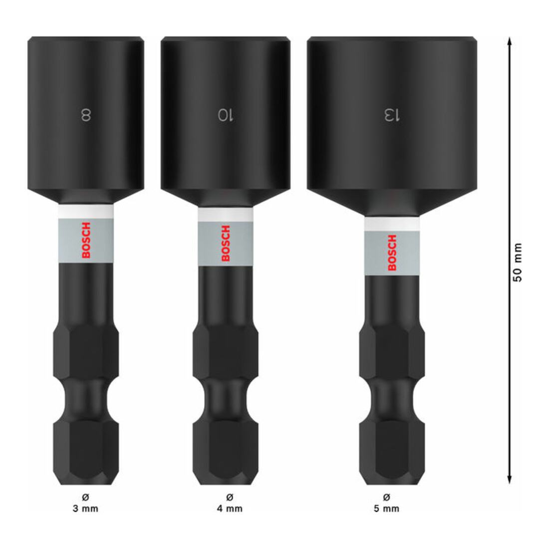 Bosch PRO Nutsetter Impact Set, 8 x 50, 10 x 50, 13 x 50 mm, 3-tlg.