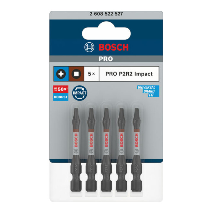 Bosch PRO P2R2 Embout de vissage à percussion, 55 mm, 5 pcs