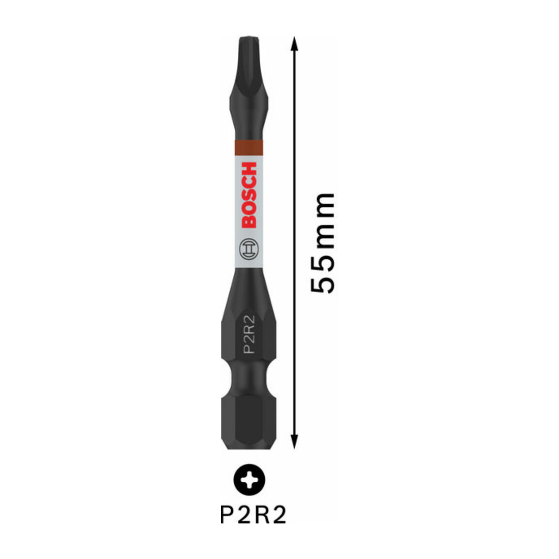 Bosch PRO P2R2 Embout de vissage à percussion, 55 mm, 5 pcs