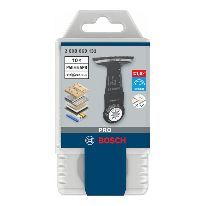 Bosch PRO PAII 65 APB Blatt für Multifunktionswerkzeuge, 65 x 55 mm, 10-tlg.