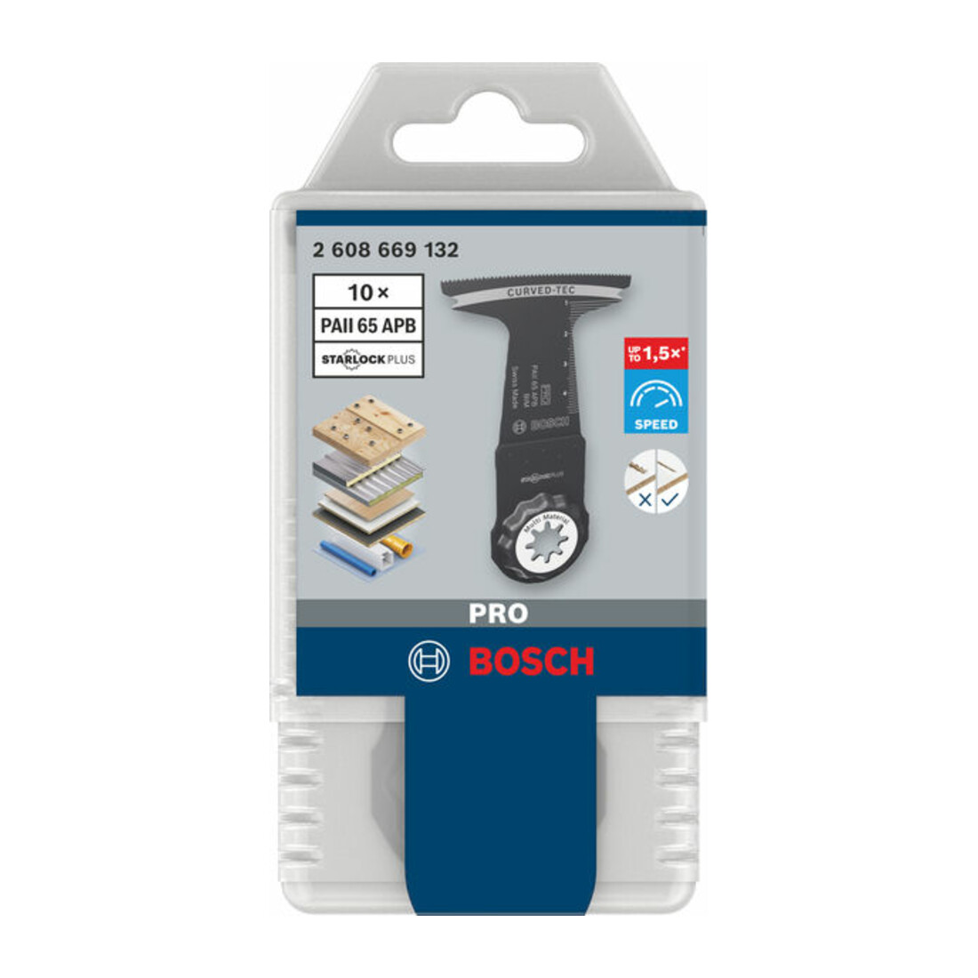 Bosch PRO PAII 65 APB Blatt für Multifunktionswerkzeuge, 65 x 55 mm, 10-tlg.