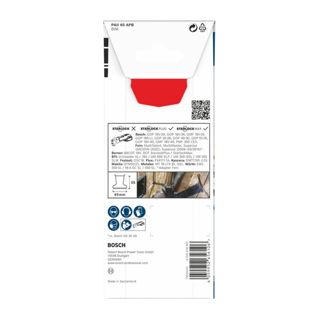 Bosch PRO PAII 65 APB Blatt für Multifunktionswerkzeuge, 65 x 55 mm
