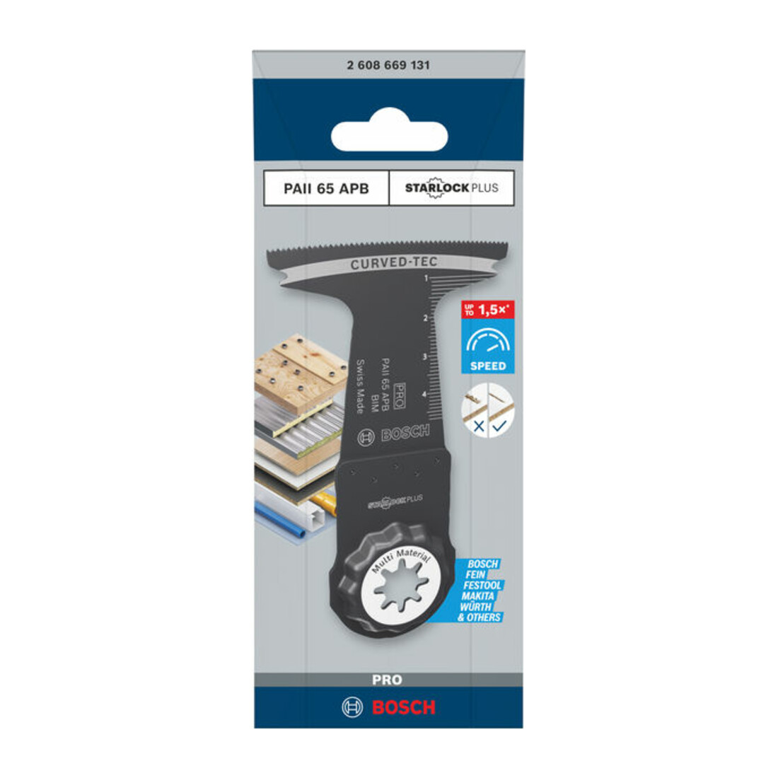 Bosch PRO PAII 65 APB Blatt für Multifunktionswerkzeuge, 65 x 55 mm