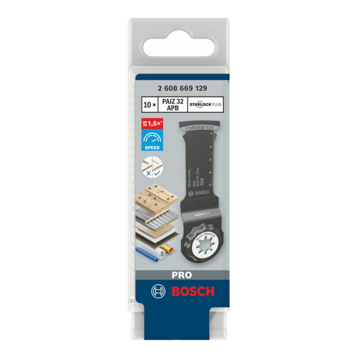 Bosch PRO PAIZ 32 APB Blatt für Multifunktionswerkzeuge, 32 x 60 mm, 10-tlg.