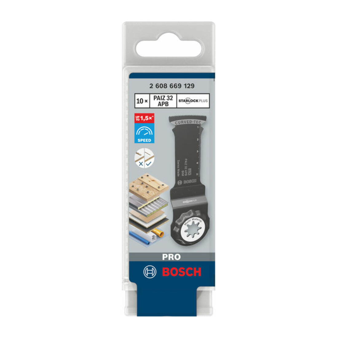 Bosch PRO PAIZ 32 APB Blatt für Multifunktionswerkzeuge, 32 x 60 mm, 10-tlg.