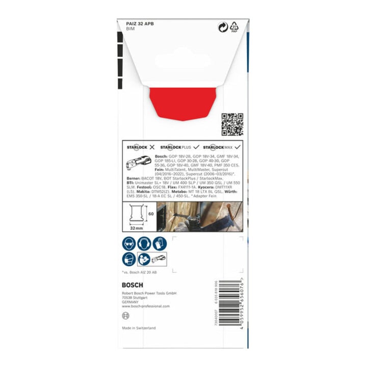 Bosch PRO PAIZ 32 APB Blatt für Multifunktionswerkzeuge, 32 x 60 mm
