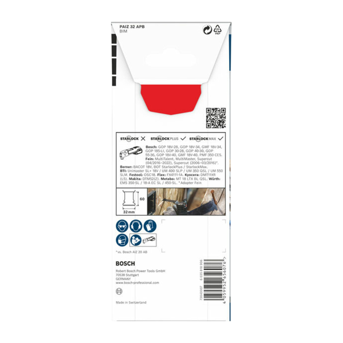 Bosch PRO PAIZ 32 APB Blatt für Multifunktionswerkzeuge, 32 x 60 mm