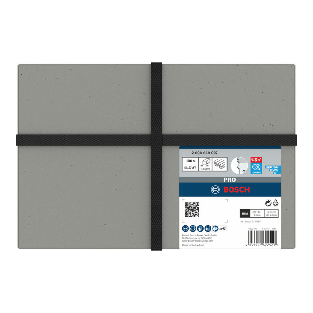 Bosch PRO Pallet Repair S1132VFR Säbelsägeblatt, 0,9 x 19 x 225 mm, 100-tlg.