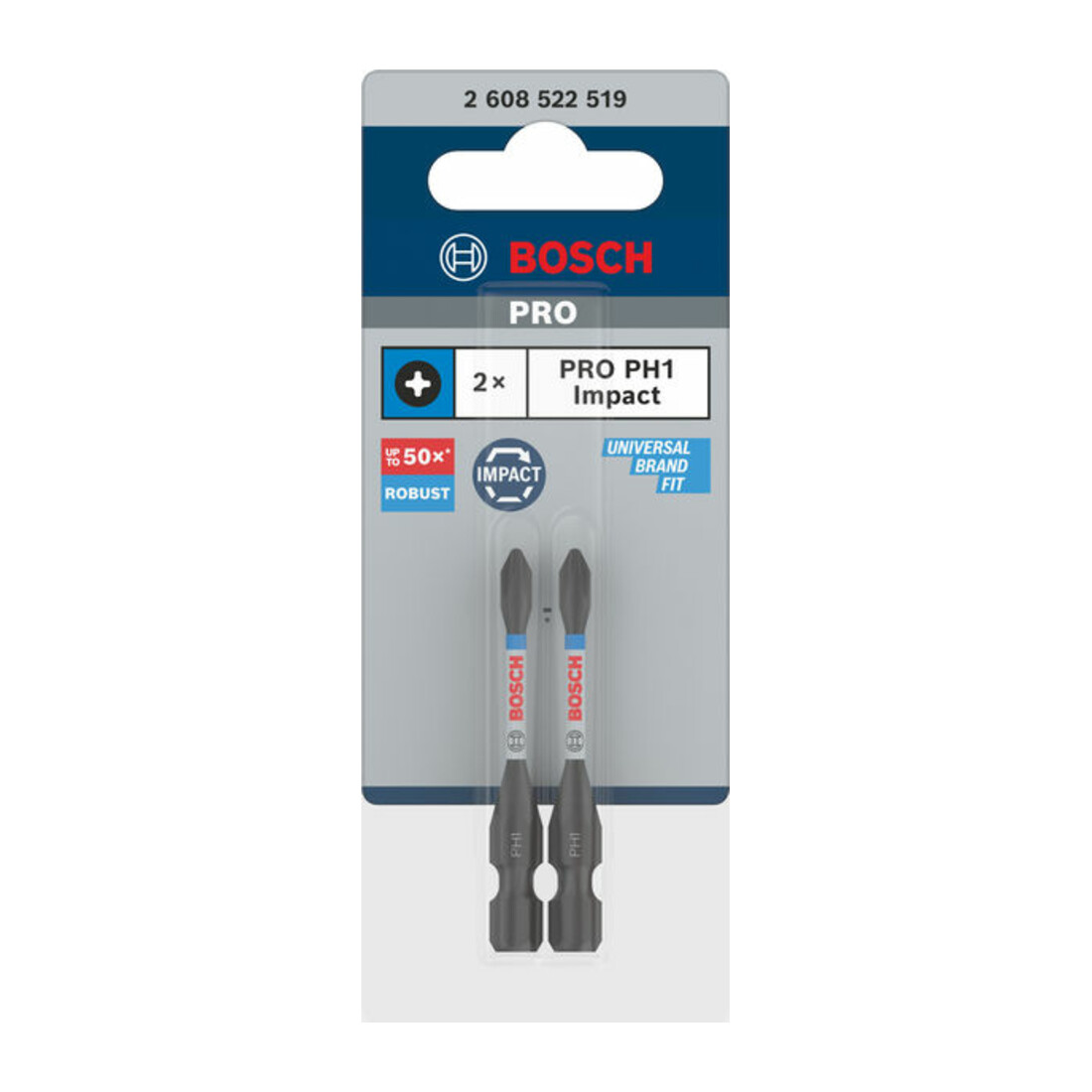 Bosch PRO Phillips Impact Bit, PH1, 55 mm, 2-tlg.