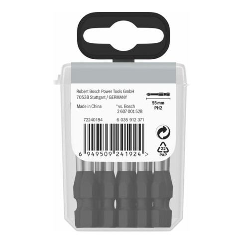 Bosch PRO Phillips Impact Bit, PH2, 55 mm, 15-tlg.