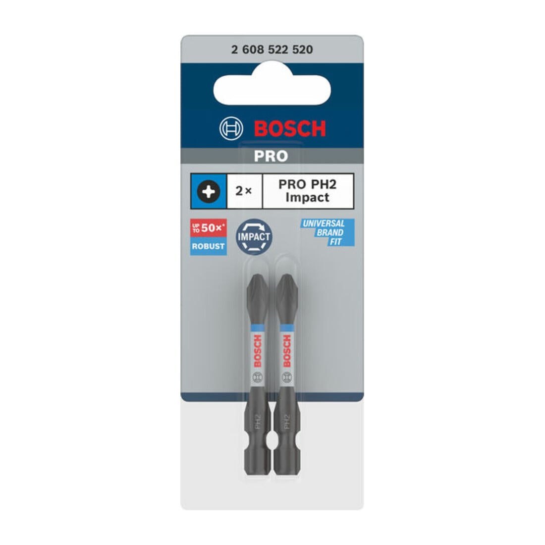 Bosch PRO Phillips Impact Bit, PH2, 55 mm, 2-tlg.