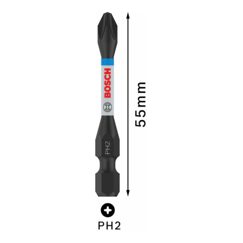 Bosch PRO Phillips Impact Bit, PH2, 55 mm, 5-tlg.